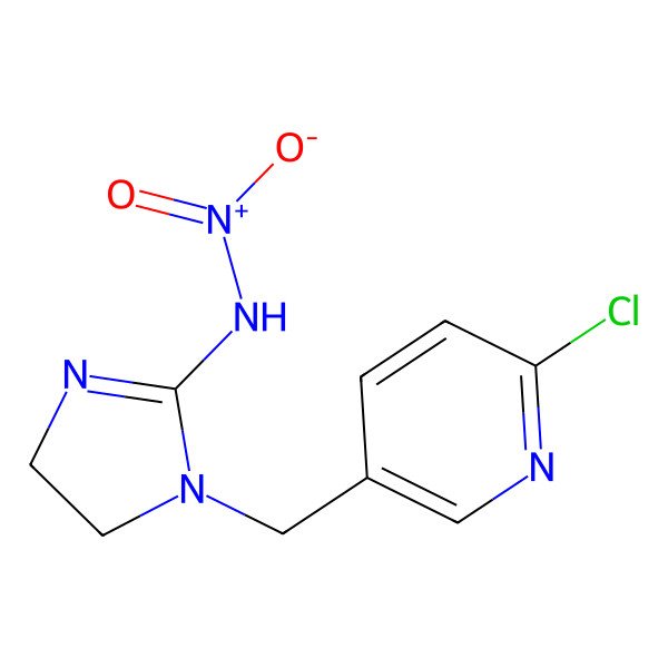2D Structure of N-[1-[(6-chloro-3-pyridinyl)methyl]-4,5-dihydroimidazol-2-yl]nitramide