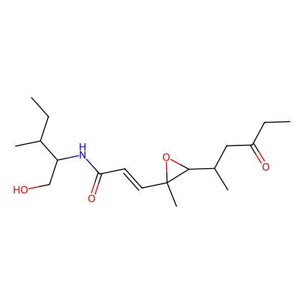 2D Structure of N-(1-hydroxy-3-methylpentan-2-yl)-3-[2-methyl-3-(4-oxohexan-2-yl)oxiran-2-yl]prop-2-enamide
