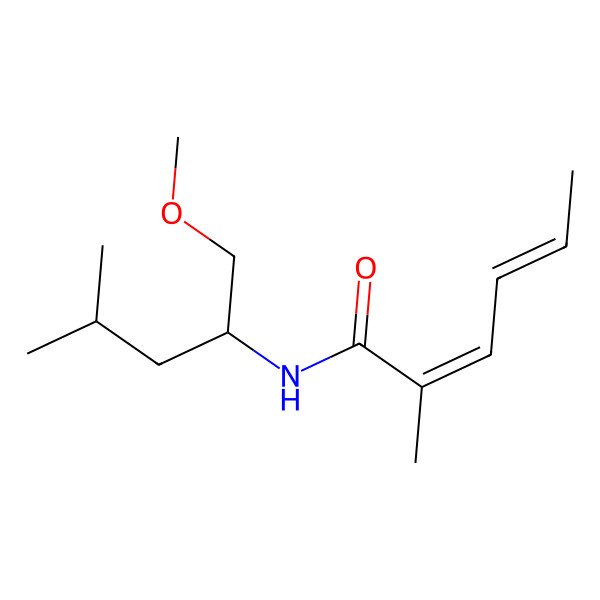 2D Structure of N-(1-methoxy-4-methylpentan-2-yl)-2-methylhexa-2,4-dienamide