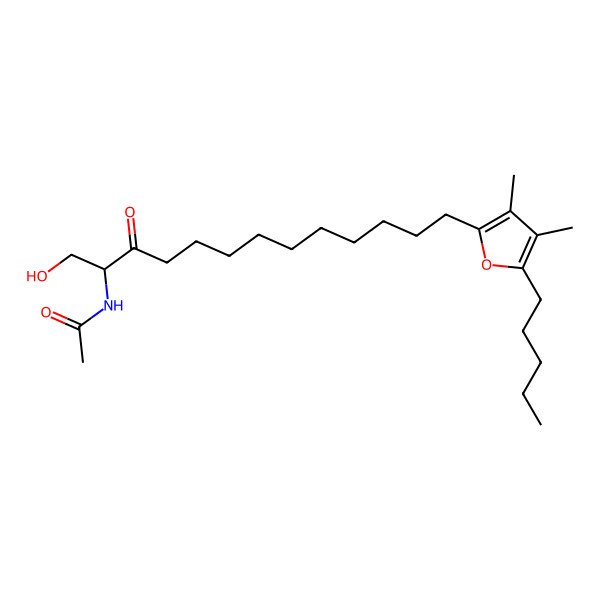 2D Structure of N-[13-(3,4-dimethyl-5-pentylfuran-2-yl)-1-hydroxy-3-oxotridecan-2-yl]acetamide