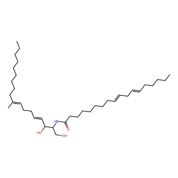 2D Structure of N-(1,3-dihydroxy-9-methyloctadeca-4,8-dien-2-yl)octadeca-9,12-dienamide