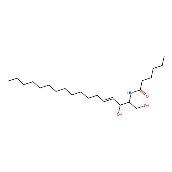 2D Structure of N-(1,3-dihydroxyheptadec-4-en-2-yl)hexanamide