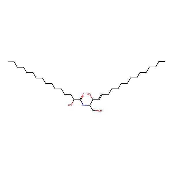 2D Structure of N-(1,3-dihydroxyoctadec-4-en-2-yl)-2-hydroxyhexadecanamide