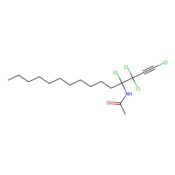 2D Structure of N-(1,3,3,4-tetrachloropentadec-1-yn-4-yl)acetamide