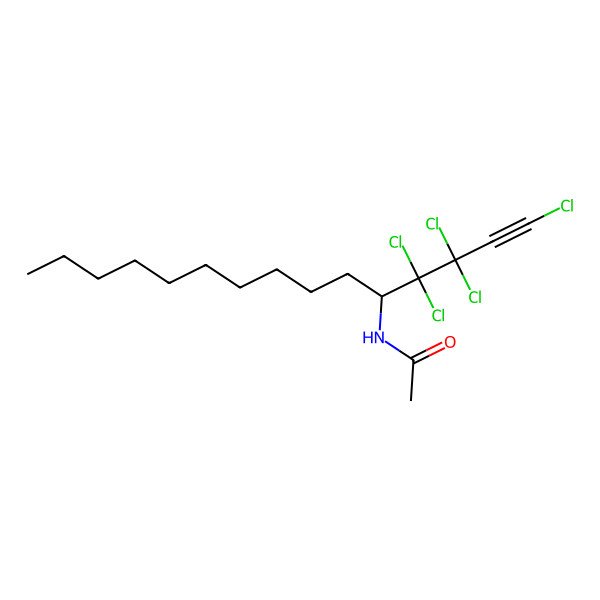 2D Structure of N-(1,3,3,4,4-pentachloropentadec-1-yn-5-yl)acetamide