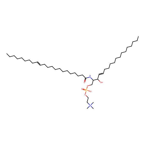 2D Structure of N-(13Z-docosenoyl)-sphing-4-enine-1-phosphocholine