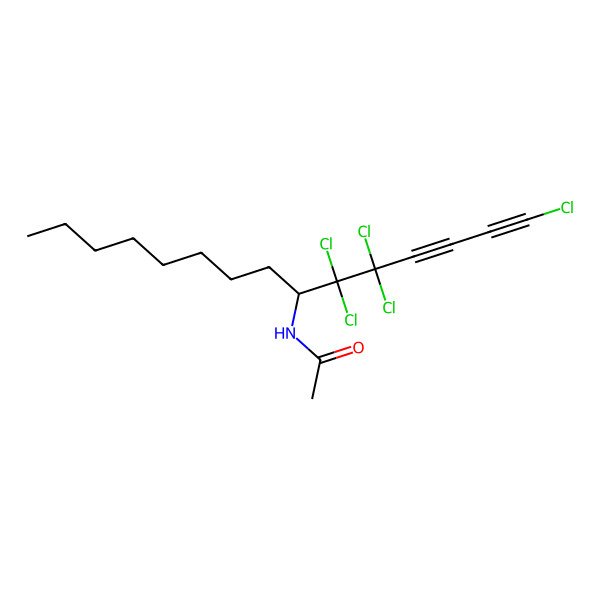 2D Structure of N-(1,5,5,6,6-pentachloropentadeca-1,3-diyn-7-yl)acetamide