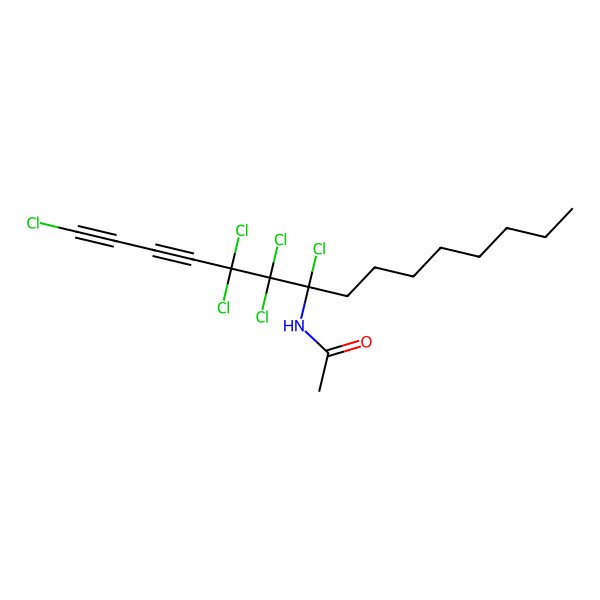 2D Structure of N-(1,5,5,6,6,7-hexachloropentadeca-1,3-diyn-7-yl)acetamide