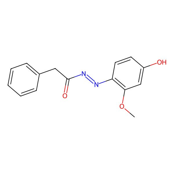 2D Structure of N'-[(1E)-2-methoxy-4-oxocyclohexa-2,5-dien-1-ylidene]-2-phenylacetohydrazide