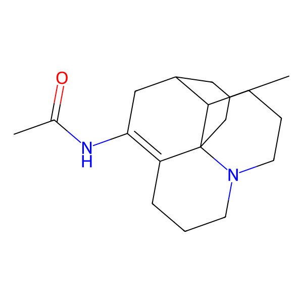 2D Structure of N-[(1R,2R,13S,15R)-15-methyl-6-azatetracyclo[8.6.0.01,6.02,13]hexadec-10-en-11-yl]acetamide