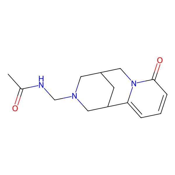 2D Structure of N-[[(1R,9S)-6-oxo-7,11-diazatricyclo[7.3.1.02,7]trideca-2,4-dien-11-yl]methyl]acetamide