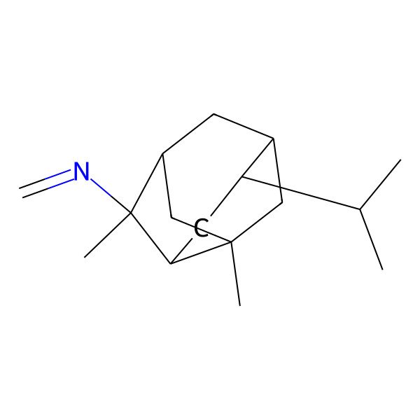 2D Structure of N-[(1S,2R,3R,5S,6R,8R)-2,8-dimethyl-5-propan-2-yl-2-tricyclo[4.3.1.03,8]decanyl]methanimine