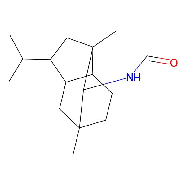 2D Structure of N-[(1S,2S,3S,5S,6R,7R)-1,3-dimethyl-5-propan-2-yl-2-tricyclo[4.3.1.03,7]decanyl]formamide