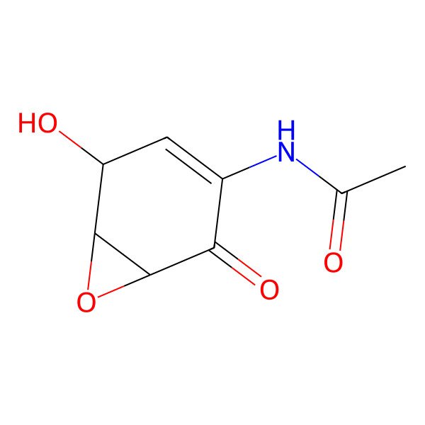 2D Structure of N-[(1S,6S)-5-hydroxy-2-oxo-7-oxabicyclo[4.1.0]hept-3-en-3-yl]acetamide