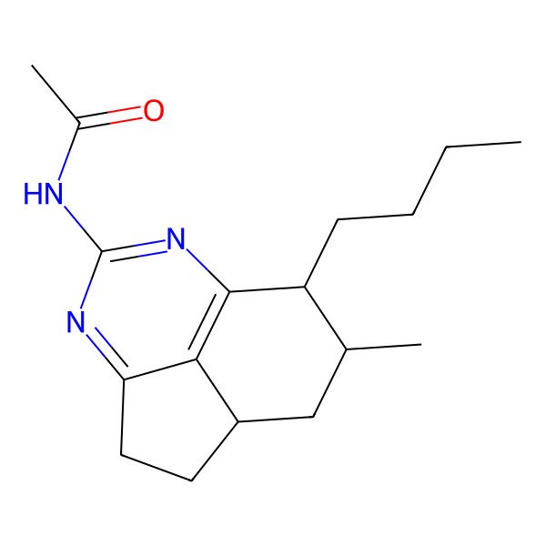 2D Structure of N-[(1S,9S,10R)-9-butyl-10-methyl-5,7-diazatricyclo[6.3.1.04,12]dodeca-4(12),5,7-trien-6-yl]acetamide