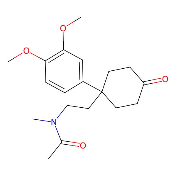 2D Structure of N-[2-[1-(3,4-dimethoxyphenyl)-4-oxocyclohexyl]ethyl]-N-methylacetamide