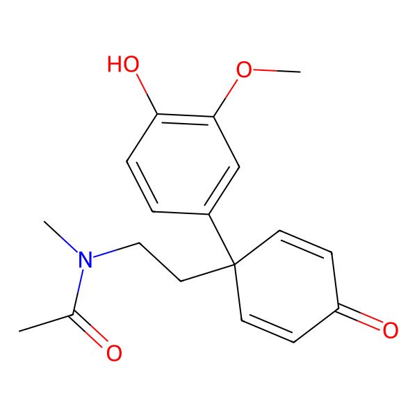 2D Structure of N-[2-[1-(4-hydroxy-3-methoxyphenyl)-4-oxocyclohexa-2,5-dien-1-yl]ethyl]-N-methylacetamide
