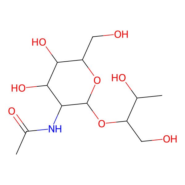 2D Structure of N-[2-(1,3-dihydroxybutan-2-yloxy)-4,5-dihydroxy-6-(hydroxymethyl)oxan-3-yl]acetamide
