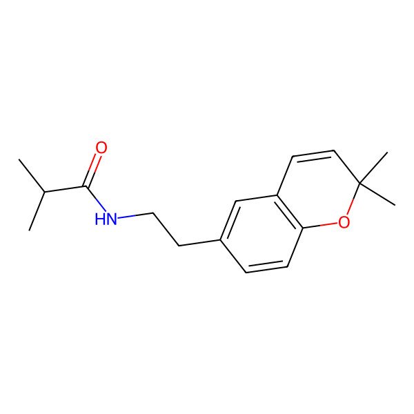 2D Structure of N-[2-(2,2-dimethylchromen-6-yl)ethyl]-2-methylpropanamide