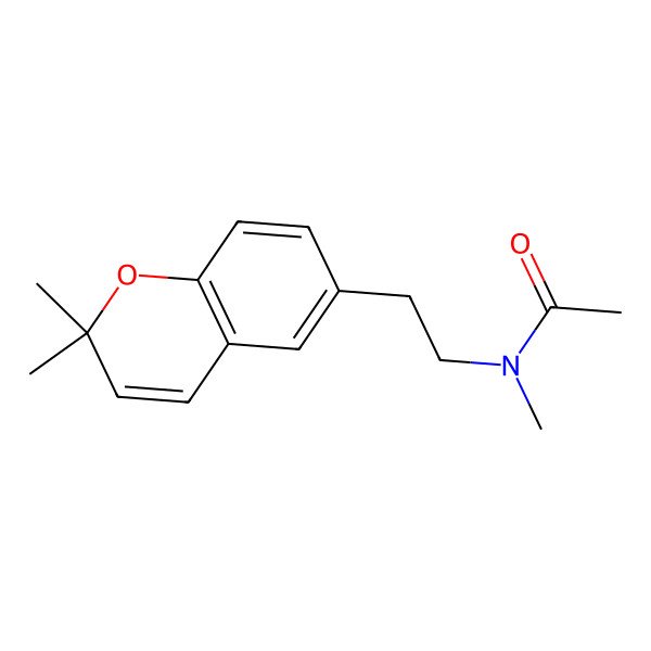 2D Structure of N-[2-(2,2-dimethylchromen-6-yl)ethyl]-N-methylacetamide