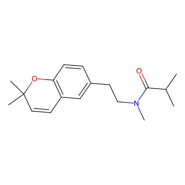 2D Structure of N-[2-(2,2-dimethylchromen-6-yl)ethyl]-N,2-dimethylpropanamide