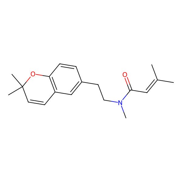 2D Structure of N-[2-(2,2-dimethylchromen-6-yl)ethyl]-N,3-dimethylbut-2-enamide