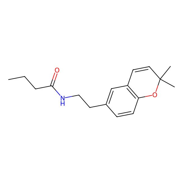 2D Structure of N-[2-(2,2-dimethylchromen-6-yl)ethyl]butanamide
