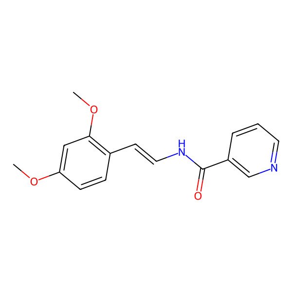 2D Structure of N-[2-(2,4-dimethoxyphenyl)ethenyl]pyridine-3-carboxamide