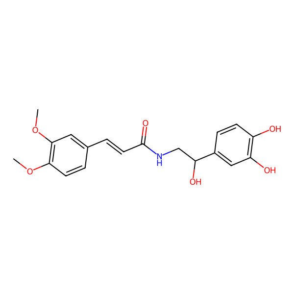 2D Structure of N-[2-(3,4-dihydroxyphenyl)-2-hydroxyethyl]-3-(3,4-dimethoxyphenyl)prop-2-enamide