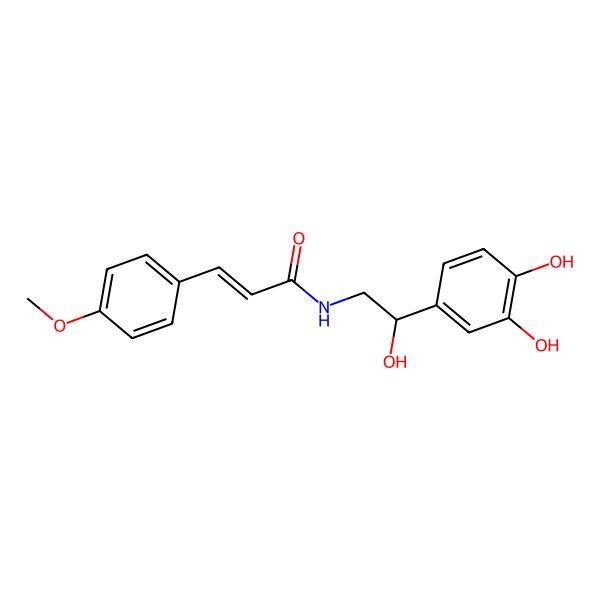 2D Structure of N-[2-(3,4-dihydroxyphenyl)-2-hydroxyethyl]-3-(4-methoxyphenyl)prop-2-enamide