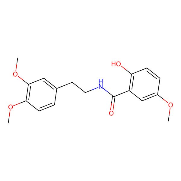 2D Structure of N-[2-(3,4-dimethoxyphenyl)ethyl]-2-hydroxy-5-methoxybenzamide