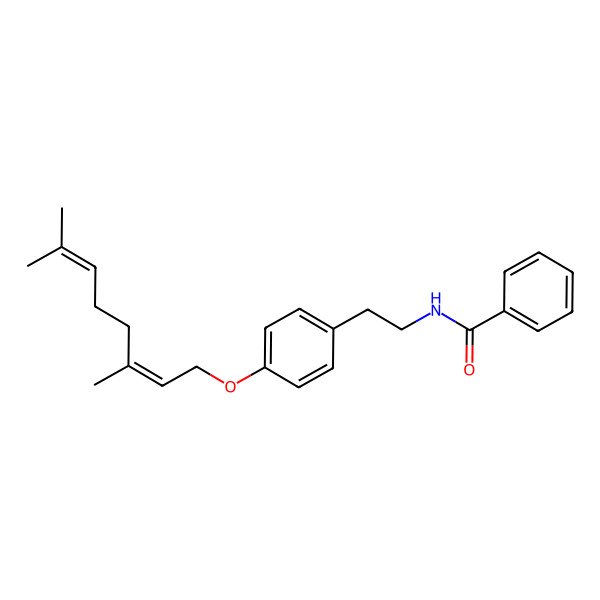 2D Structure of N-[2-[4-[(2E)-3,7-dimethylocta-2,6-dienoxy]phenyl]ethyl]benzamide