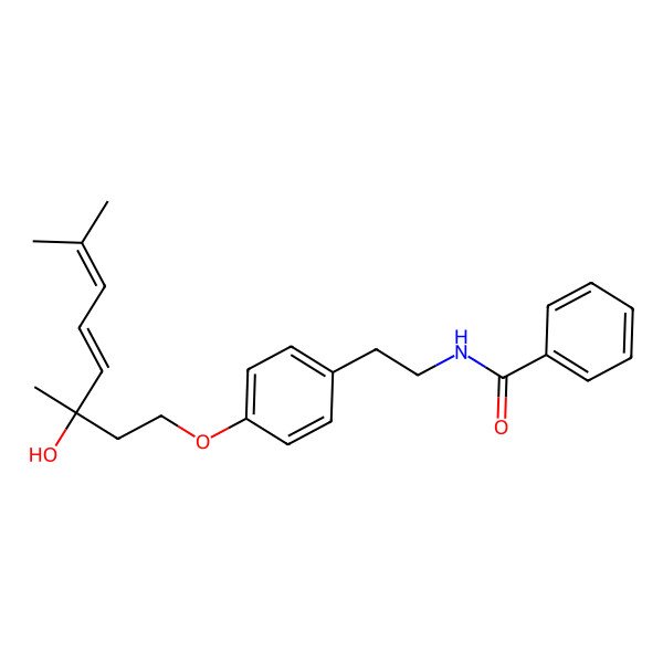 2D Structure of N-[2-[4-(3-hydroxy-3,7-dimethylocta-4,6-dienoxy)phenyl]ethyl]benzamide