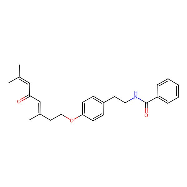 2D Structure of N-[2-[4-(3,7-dimethyl-5-oxoocta-3,6-dienoxy)phenyl]ethyl]benzamide