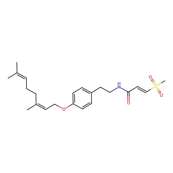 2D Structure of N-[2-[4-(3,7-dimethylocta-2,6-dienoxy)phenyl]ethyl]-3-methylsulfonylprop-2-enamide