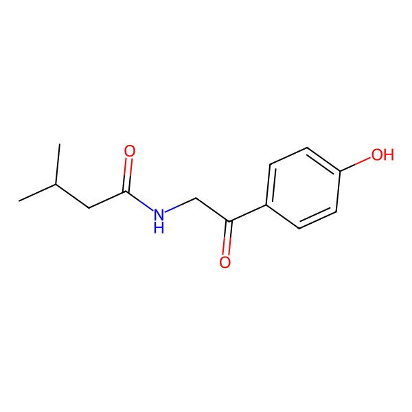 2D Structure of N-[2-(4-hydroxyphenyl)-2-oxoethyl]-3-methylbutanamide