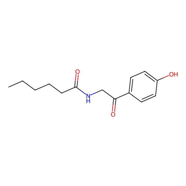 2D Structure of N-[2-(4-hydroxyphenyl)-2-oxoethyl]hexanamide