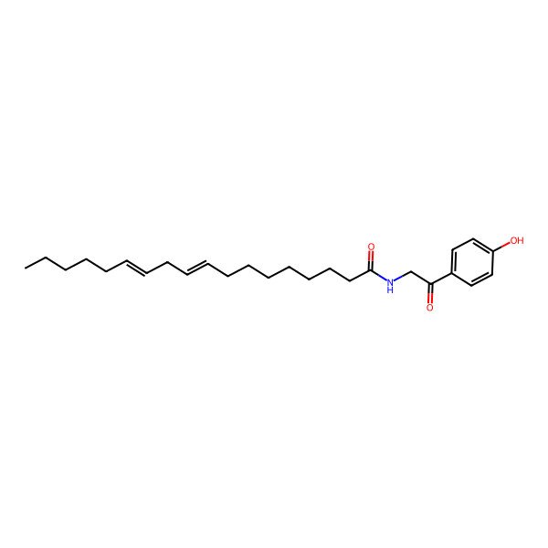 2D Structure of N-[2-(4-hydroxyphenyl)-2-oxoethyl]octadeca-9,12-dienamide