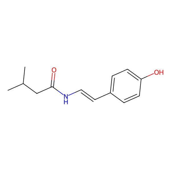 2D Structure of N-[2-(4-hydroxyphenyl)ethenyl]-3-methylbutanamide