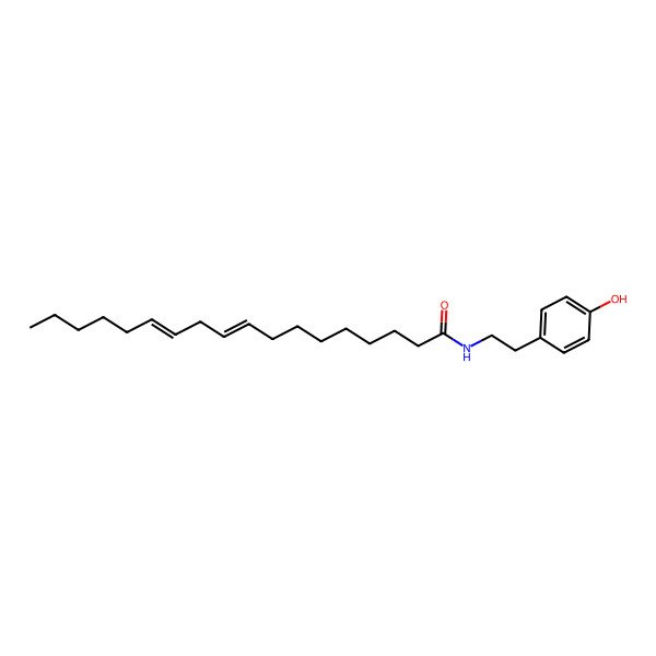 2D Structure of N-[2-(4-hydroxyphenyl)ethyl]octadeca-9,12-dienamide
