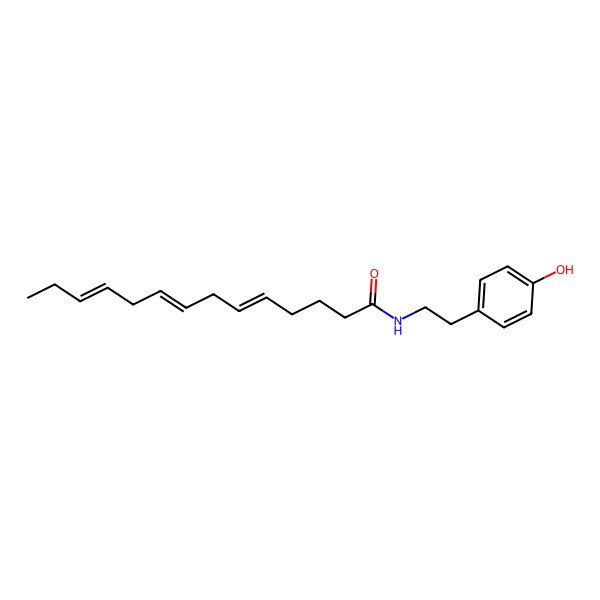 2D Structure of N-[2-(4-hydroxyphenyl)ethyl]tetradeca-5,8,11-trienamide