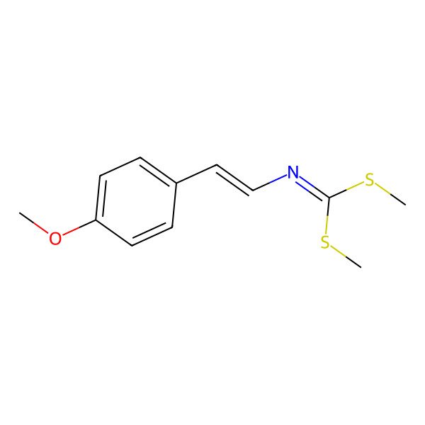 2D Structure of N-[2-(4-methoxyphenyl)ethenyl]-1,1-bis(methylsulfanyl)methanimine