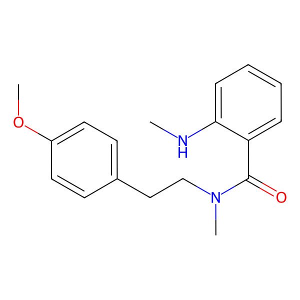 2D Structure of N-[2-(4-methoxyphenyl)ethyl]-N-methyl-2-(methylamino)benzamide