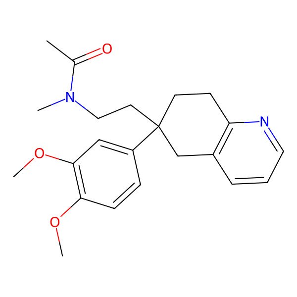 2D Structure of N-[2-[6-(3,4-dimethoxyphenyl)-7,8-dihydro-5H-quinolin-6-yl]ethyl]-N-methylacetamide