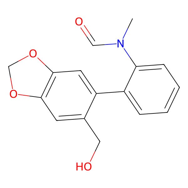 2D Structure of N-[2-[6-(hydroxymethyl)-1,3-benzodioxol-5-yl]phenyl]-N-methylformamide