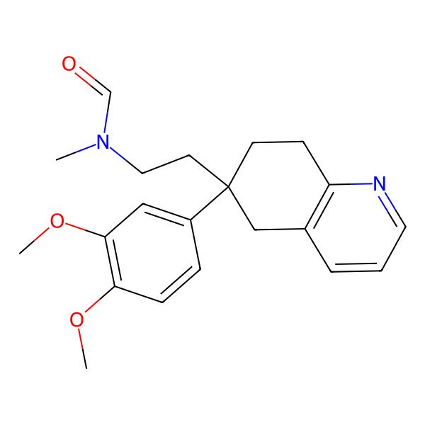 2D Structure of N-[2-[(6S)-6-(3,4-dimethoxyphenyl)-7,8-dihydro-5H-quinolin-6-yl]ethyl]-N-methylformamide