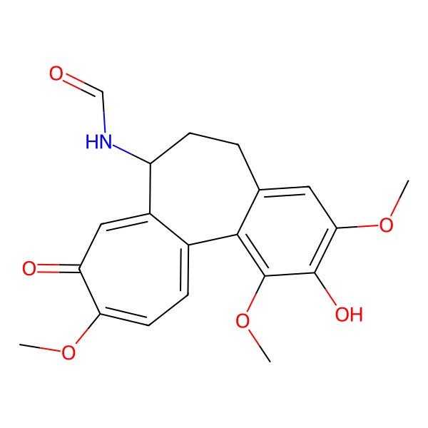 2D Structure of N-(2-hydroxy-1,3,10-trimethoxy-9-oxo-6,7-dihydro-5H-benzo[a]heptalen-7-yl)formamide