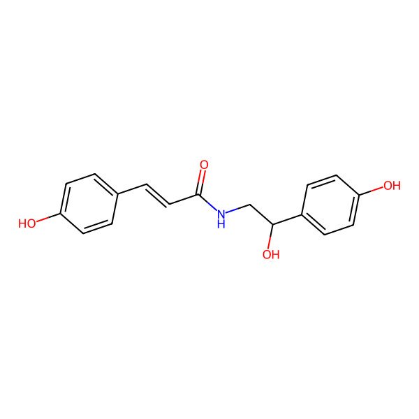 2D Structure of N-[2-hydroxy-2-(4-hydroxyphenyl)ethyl]-3-(4-hydroxyphenyl)prop-2-enamide