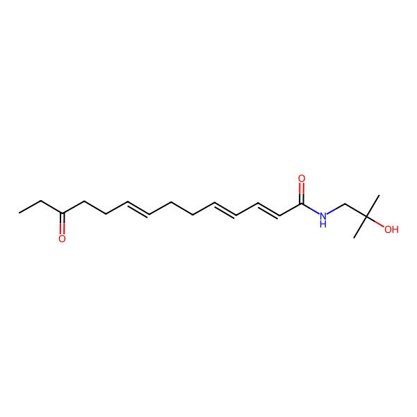 2D Structure of N-(2-hydroxy-2-methylpropyl)-12-oxotetradeca-2,4,8-trienamide 2D Structure of N-(2-hydroxy-2-methylpropyl)-12-oxotetradeca-2,4,8-trienamide