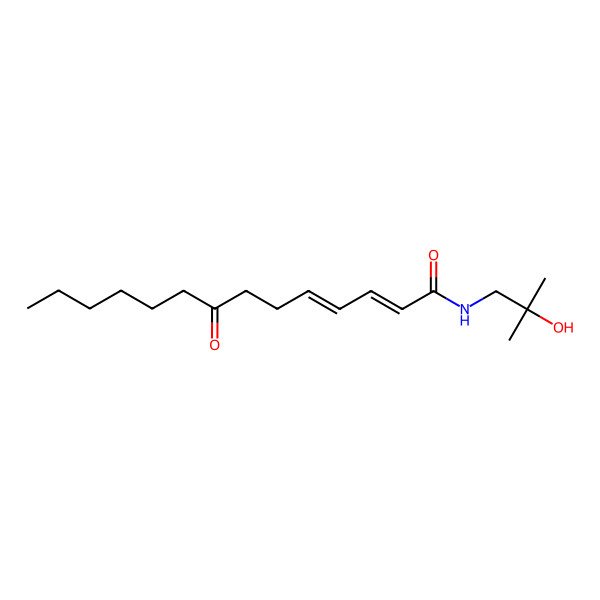 2D Structure of N-(2-hydroxy-2-methylpropyl)-8-oxotetradeca-2,4-dienamide 2D Structure of N-(2-hydroxy-2-methylpropyl)-8-oxotetradeca-2,4-dienamide